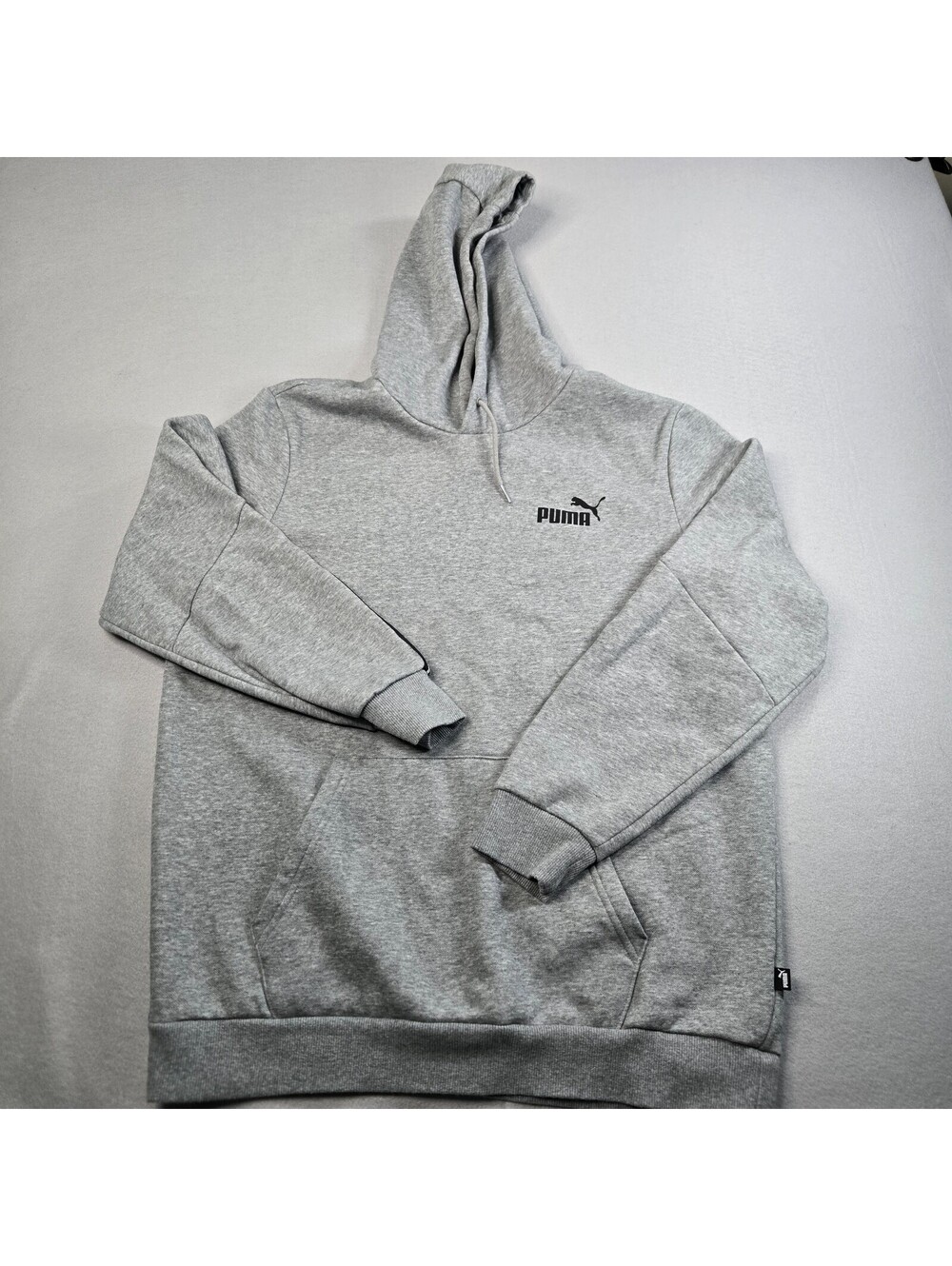 Puma Essentials Tape Hoodie Mens Size L Gray Fleece Pullover Sweatshirt Active